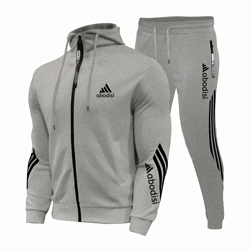 2023 New Brand Clothing Men\'s Spring And Fall Hot Men\'s Sets Hoodie Two Pieces Sets Casual Tracksuit Male Fitness Sportswear