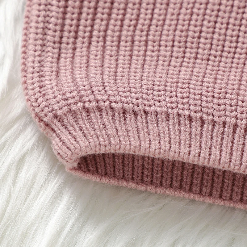 Baby Girls Sweaters Clothes Spring Autumn Casual Crew Neck Long Sleeve Knit Newborn Pink Pullovers Jumper Winter Infant Knitwear