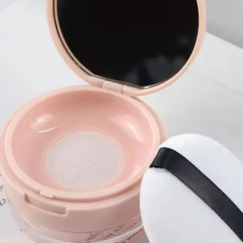 Draagbare lege luchtkussen bladerdeegdoos met poederdonsspiegel Grote of kleine elastische mesh make-up case container voor losse poeder