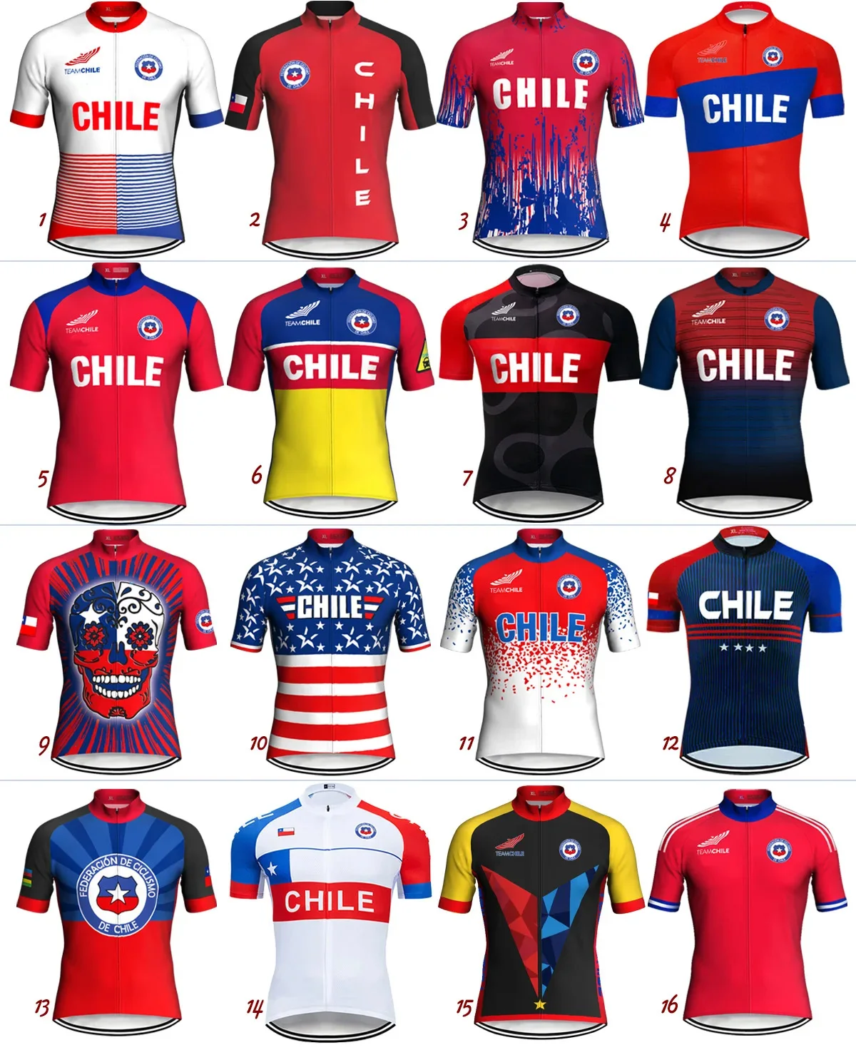 Short Sleeve Cycling Jersey Top, Road Ride Bike MTB Shirt, Bike Wear, Malliot Clothes, Cyclist Classic Fit, Chile National Wear