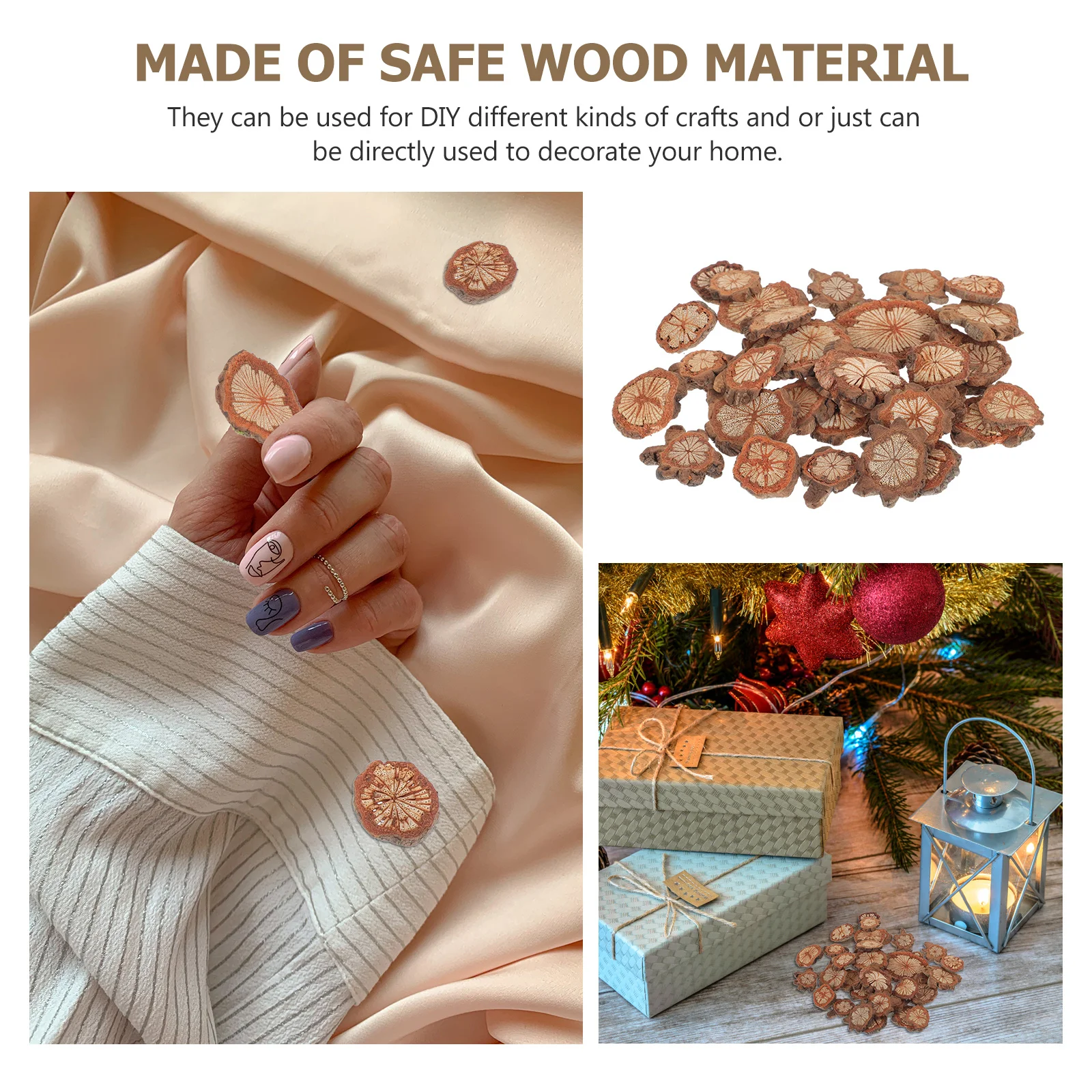 

1Pack Natural Wooden Chip Wreath Craft DIY Supply Home Decoration Rustic Table Ornament Home Ornament