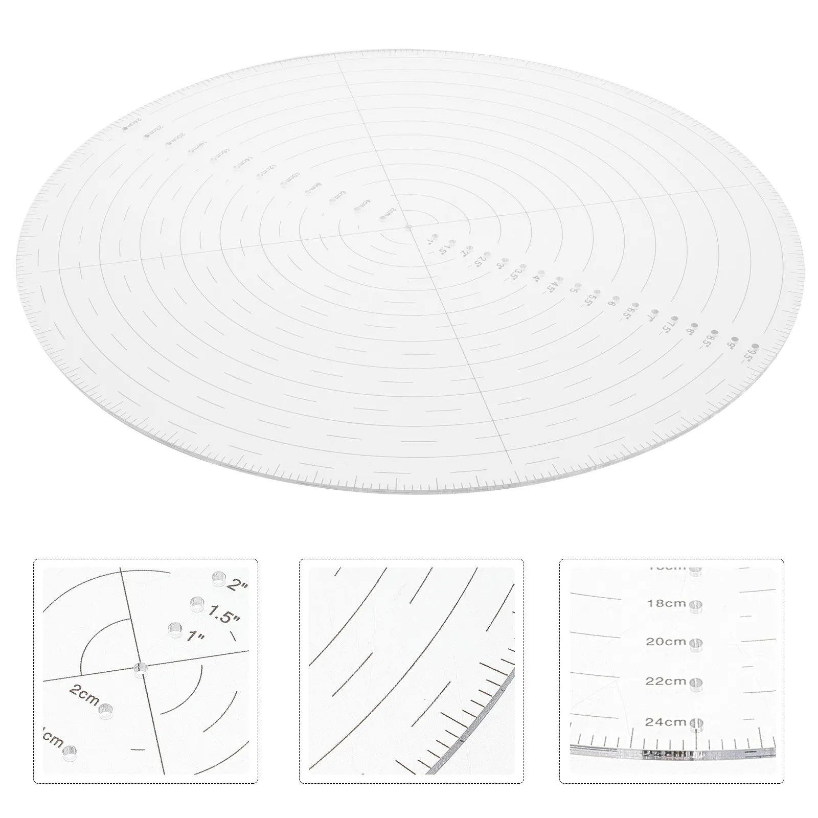 10 Inch Acrylic Centering Ruler Clear Transparent Sewing Template for Quilting Patchwork Fabric Cutting Circle Finding Drafting