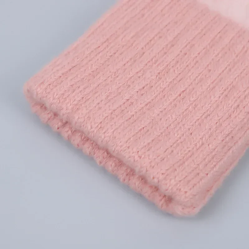 Новинка 2024, норковые флисовые перчатки с половиной пальца для женщин, мягкие зимние теплые роскошные однотонные плюшевые вязаные перчатки без пальцев