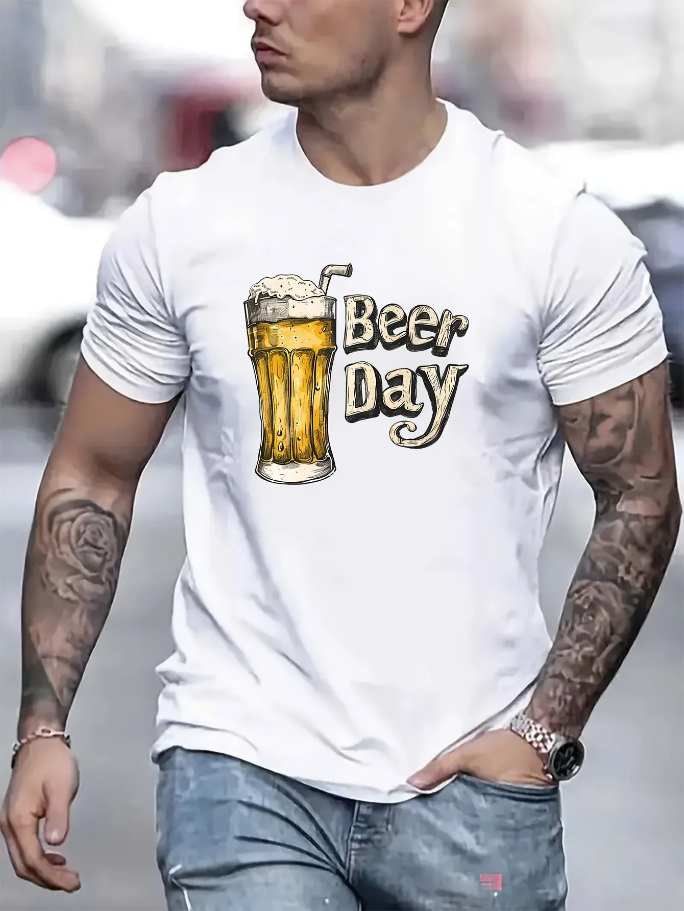 

Humorous Beer Tshirt Humorous Graphic Print Mens T Shirt Save Water Drink Beer White Crew Neck Tee Short Sleeve Summer Style