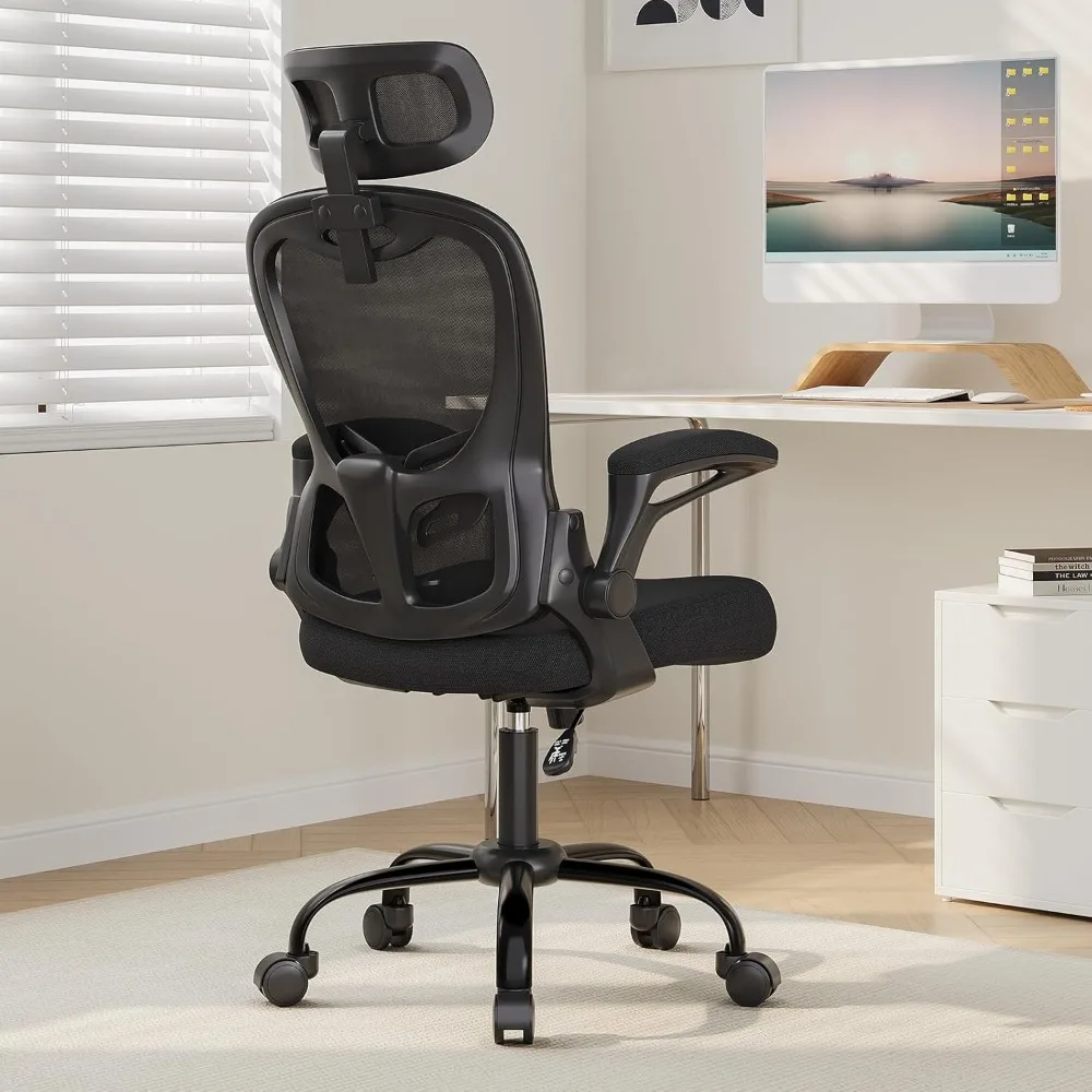 

Office Chair Ergonomic Desk Chair, 330LBS Capacity, High Back Computer Chair with Lumbar Support, Flip-up Armrests Swivel Task C