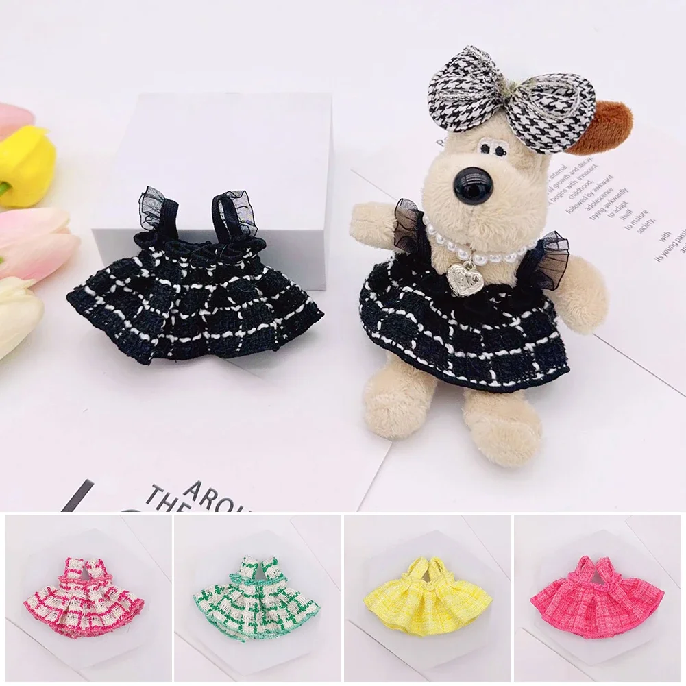 Cotton Doll Clothes for 10~17cm Plush Iron Wire Strip Stick for labubu Idol Dolls DIY Strap skirt Clothes Sweet Accessories