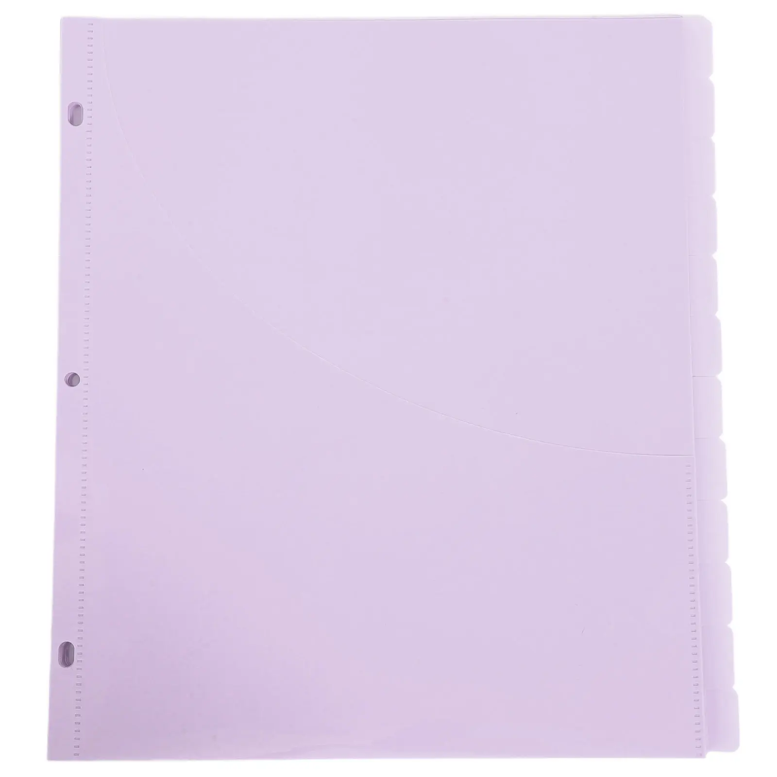 12 séparateurs de pochettes pour classeur, 3 trous, en PP transparent, pochettes organisatrices pour feuilles mobiles, pochettes pour documents, pour le classement au bureau et à l'école