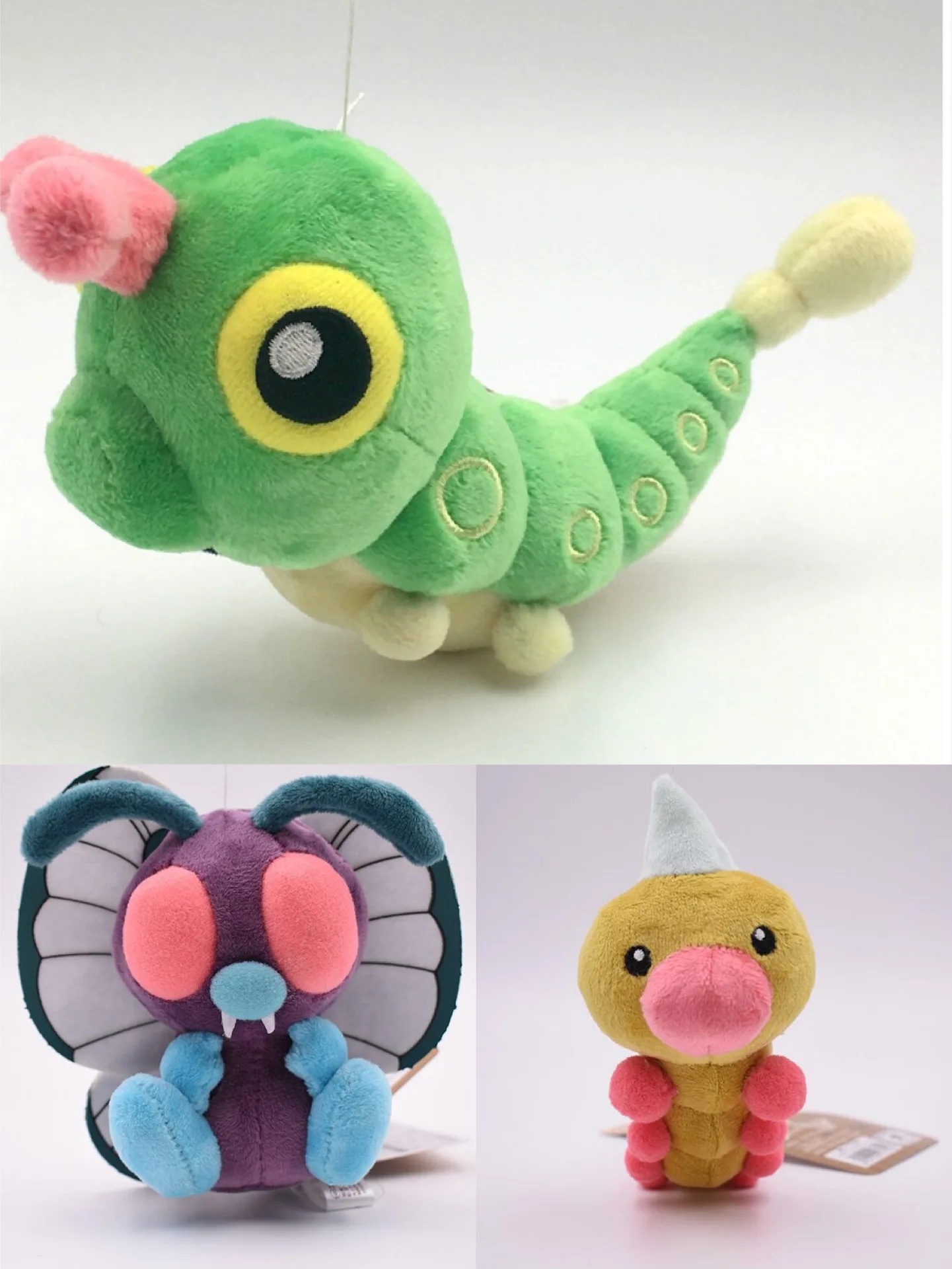 10pcs/lot Pokemon Anime Weedles Caterpies Butterfree Plush Toys Soft Stuffed Cartoon Doll For Kids Birthday gift