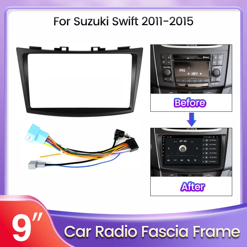 

Navifans Dashboard Mount Panel Kit Car Radio Bezel For Suzuki Swift 2011 - 2015 Panel frame kit Cable Harness Fascia No DVD