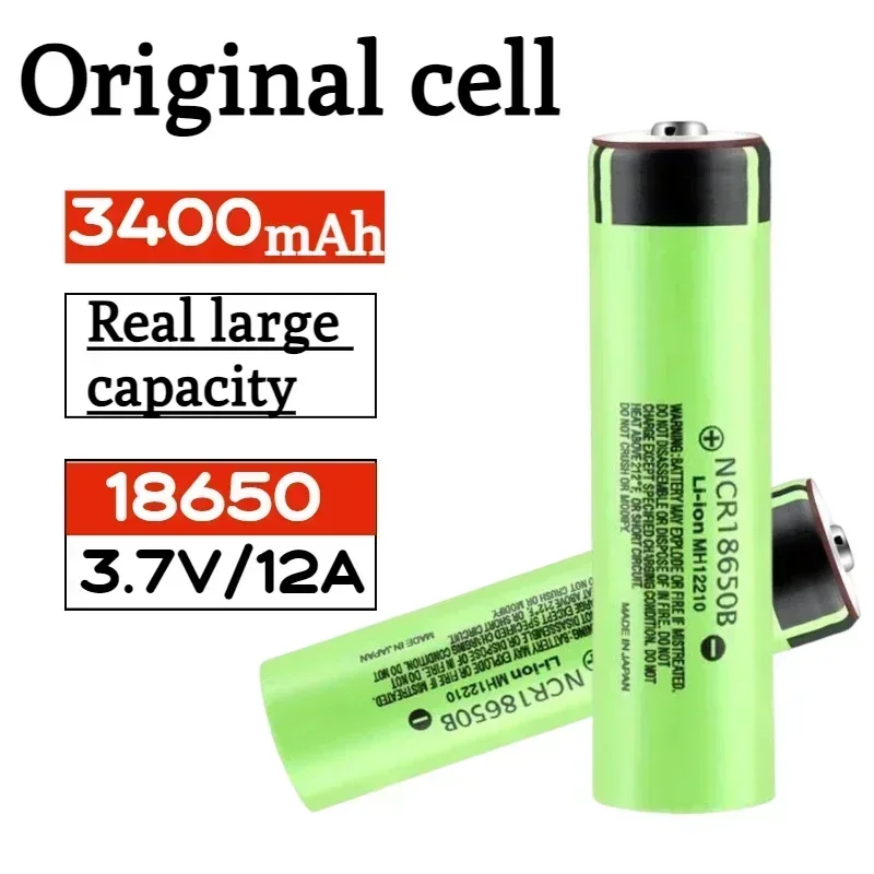 

NCR18650 3400mAh Battery brand new original ncr18650b 34B 3.7V 18650 3400mah rechargeable lithium battery flashlight Tip battery