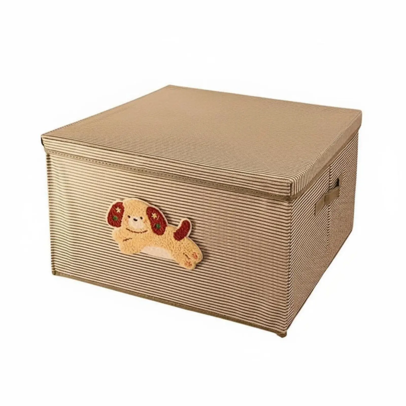 

Текстильный контейнер для хранения с крышкой, дизайн с милым щенком, текстильная коробка с крышкой, большая вместимость, складная, для родителей