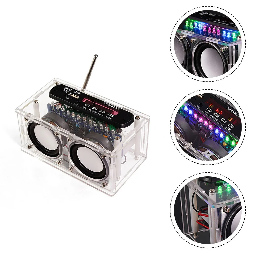 DIY FM Radio Speaker Kit With LED Indicator Remote Control Electronic Speaker DIY Soldering Kit With FM Radio Stereo Kit