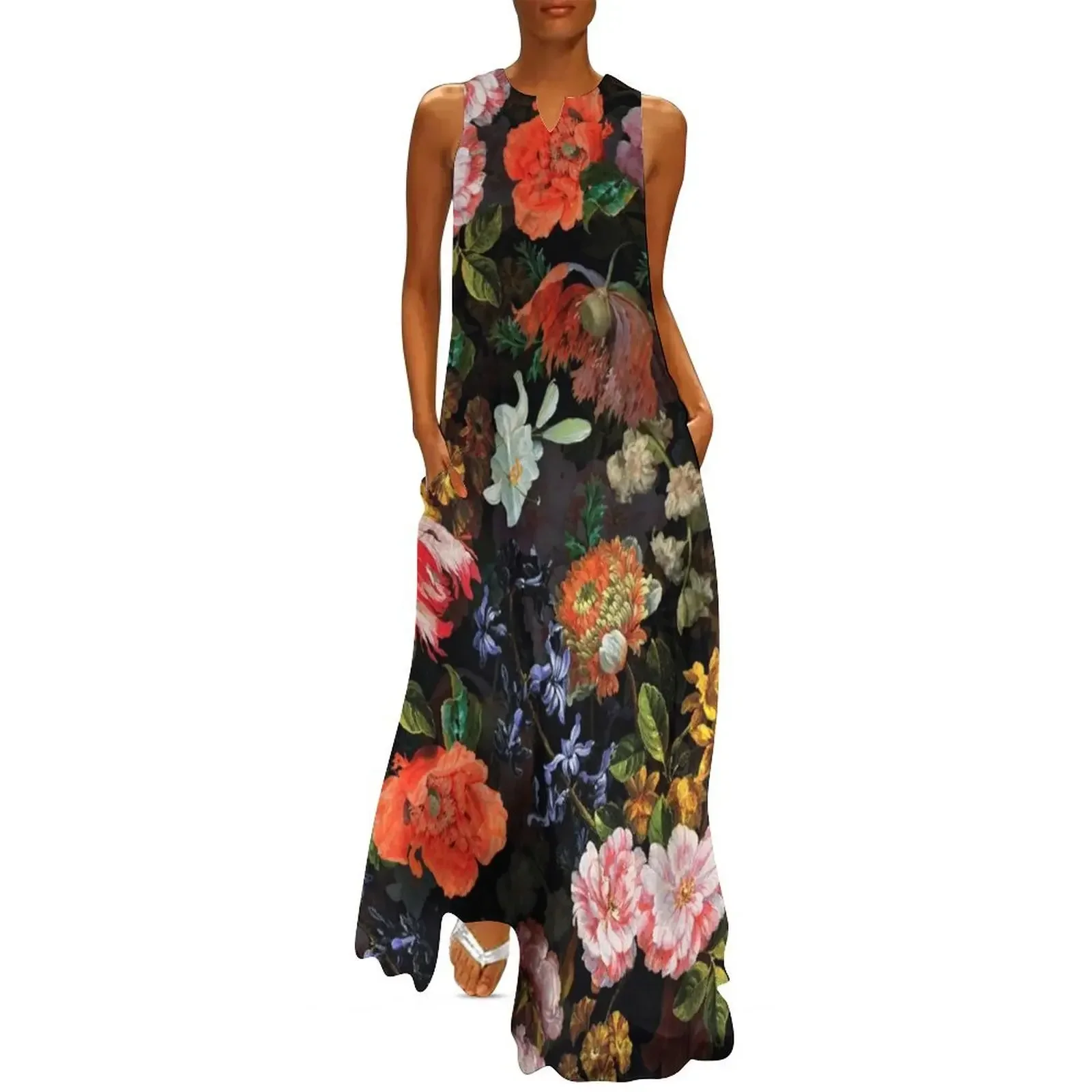 

Antique Botanical Night Flower Garden I Long Dress Summer skirt dress for women 2025 Women's skirt Dress