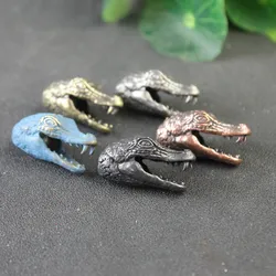 Crocodile Head Carving Brass Knife Bead EDC Outdoor DIY Paracord Accessories Woven Lanyard Pendant Jewelry Umbrella Rope Hanging