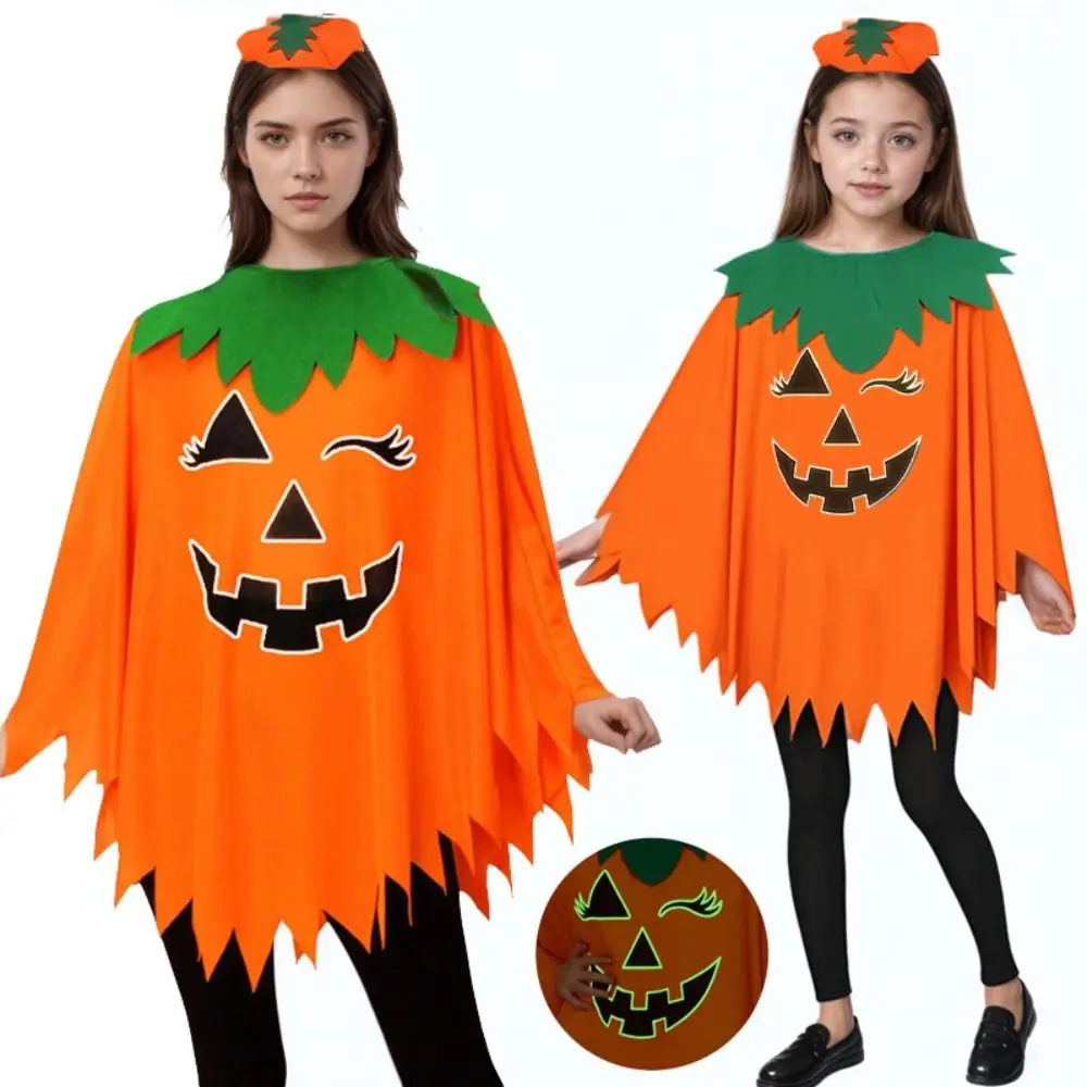 زي الساحرة عباءة اليقطين noctilucent مع عقال سموك نمط اليقطين تأثيري حلي تصميم noctilucent بدلة كاملة