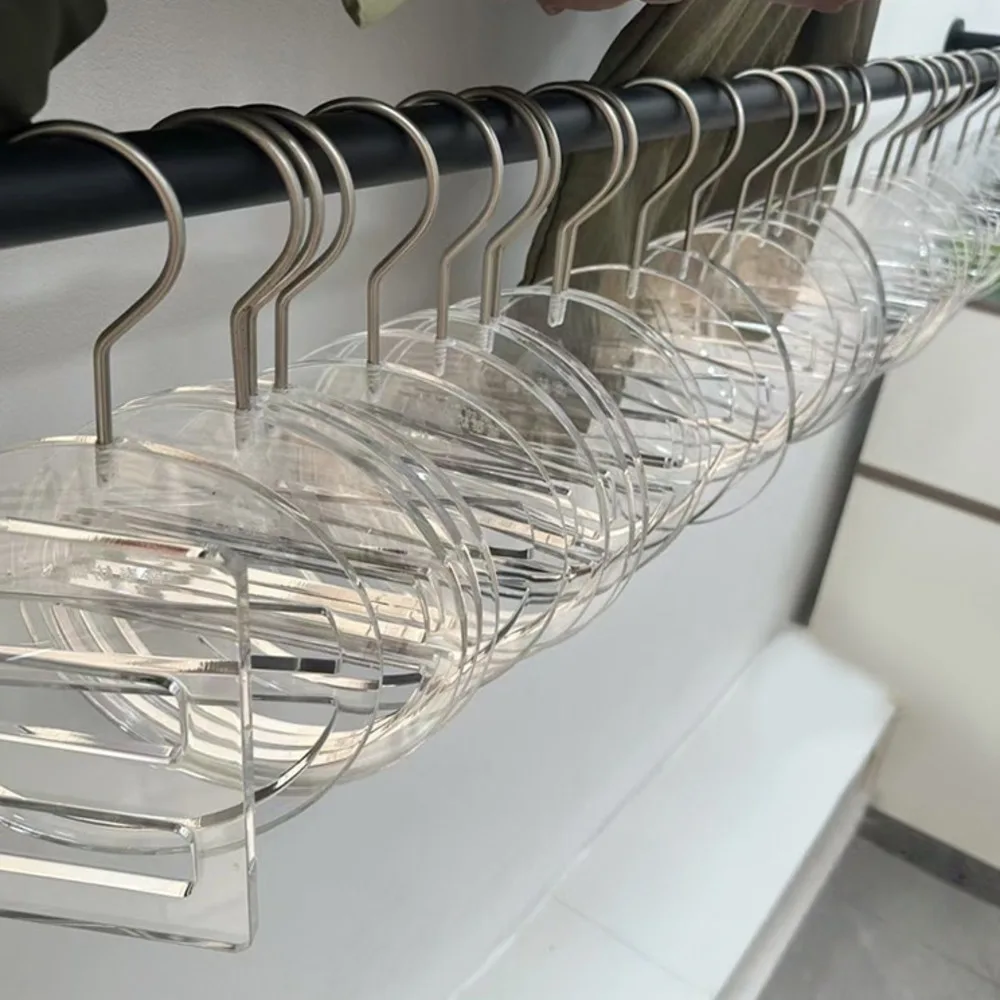 2 Stück Klare Acryl-Hängeständer für Stoffe, Transparenter Schalhalter für Kaschmir, Textilien & Kleidung, mit individuellem Logo – Detail 5