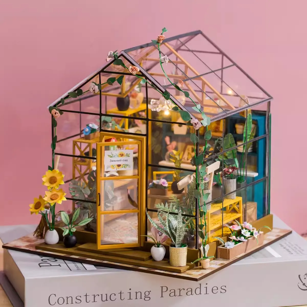 Diy Dollhouse 3D Miniature Dollhouse with LED Light Creative Flower House Case Handmade 3D Puzzle Assembly Building Model Toys