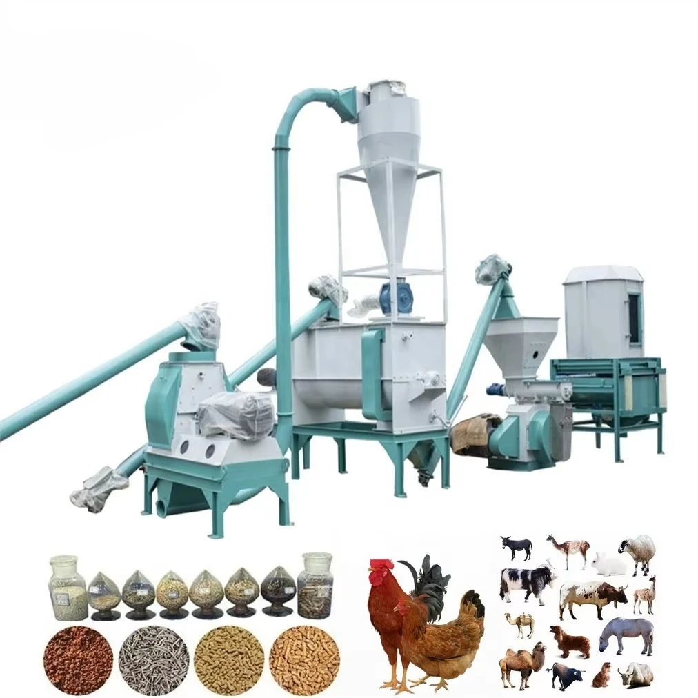 2000KG/H Poultry Feed Processing Machine Animal Feed Pellet Mill Machine Product Line Chicken Cattle Feed Plant