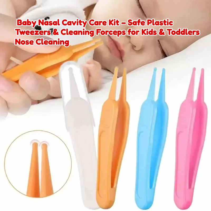 vvocci  Baby Nasal Cavity Care Kit – Safe Plastic Tweezers & Cleaning Forceps for Kids & Toddlers Nose Cleaning