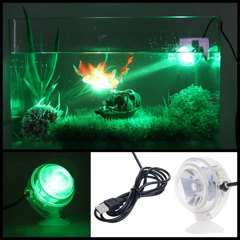 LED Aquarium Light Fish Tanks Lights Waterproof Mini Lamp Spotlight