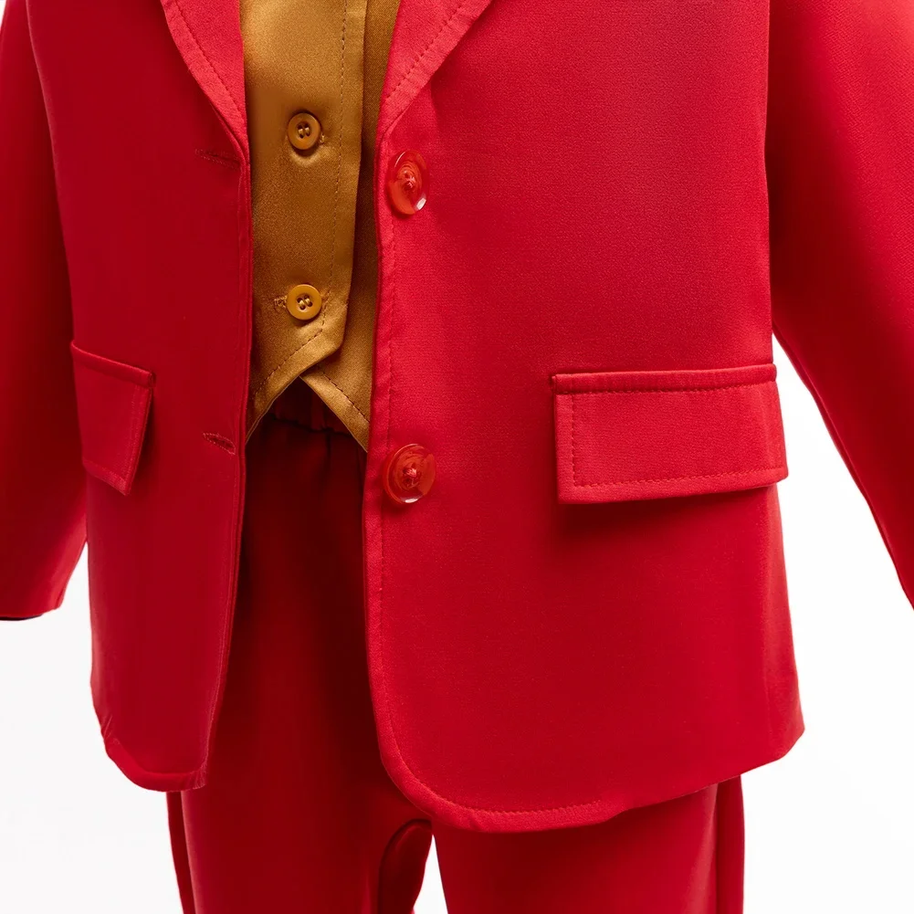 Carnaval Kinderen Film Dezelfde Stijl Joker Cosplay Kostuum Jongens Halloween Outfit Clown Formele Rode 4 Stuks Sets Kinderen Verjaardag Dress Up