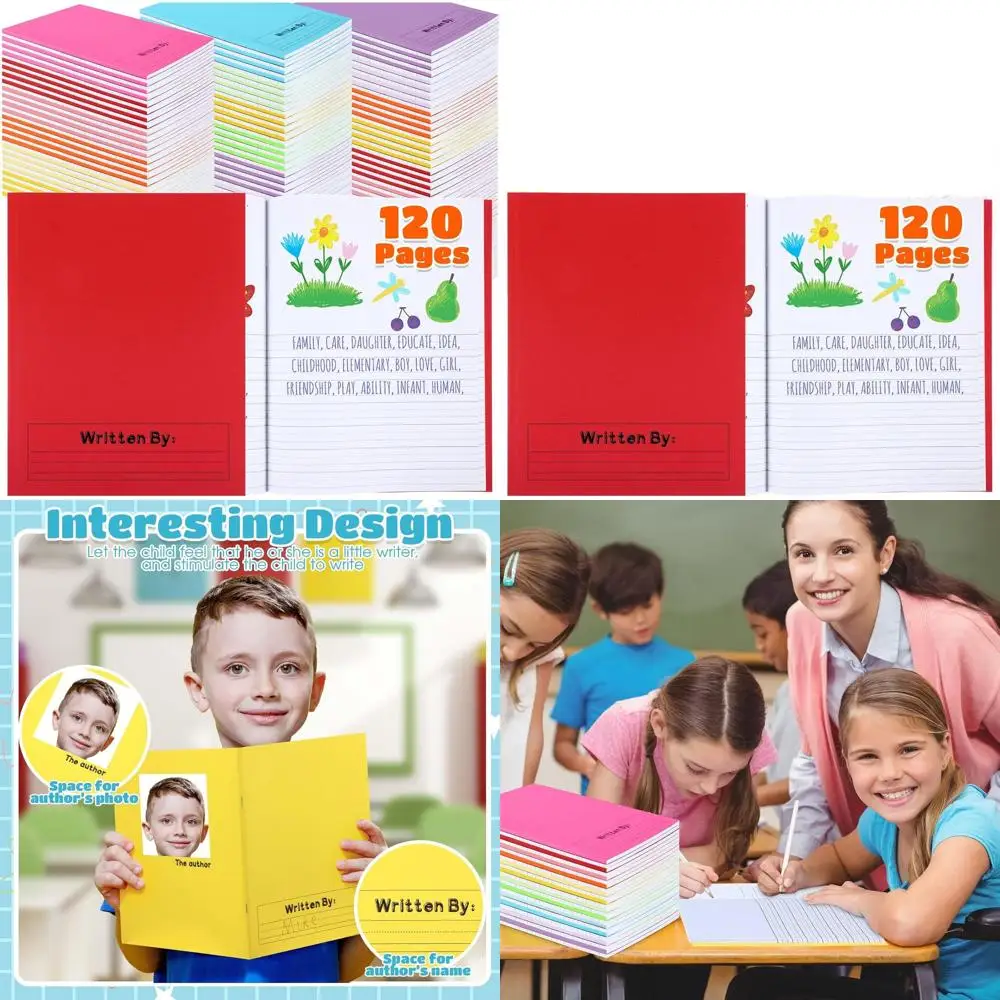 

48 Pack 120-Page Primary Notebooks for K-2, 9.75 x 7.5 Inches, Blank Journals for Kids Writing Stories (Classic Color)