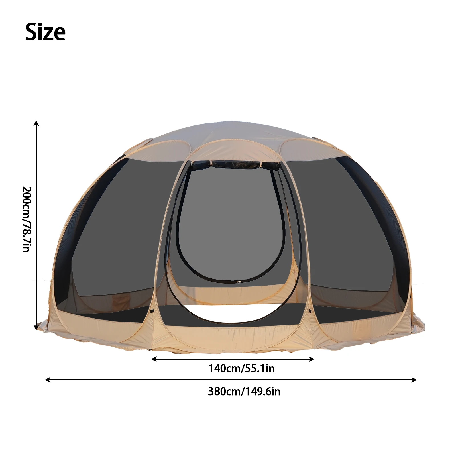 PAKICETUS Pop‑up Screen Tent 4‑6 Person 6‑Sided 8‑Sided Mesh Canopy Instant Setup for Camping Backyard Picnic Garden Gathering