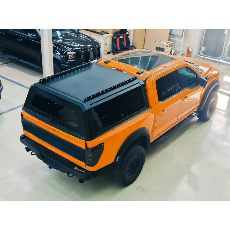 High Quality Modular Aluminum Profile 3-Door Full Glass High Rise Pickup Tonneau Cover 3C Certified Tempered Smoke Grey Glass Ha