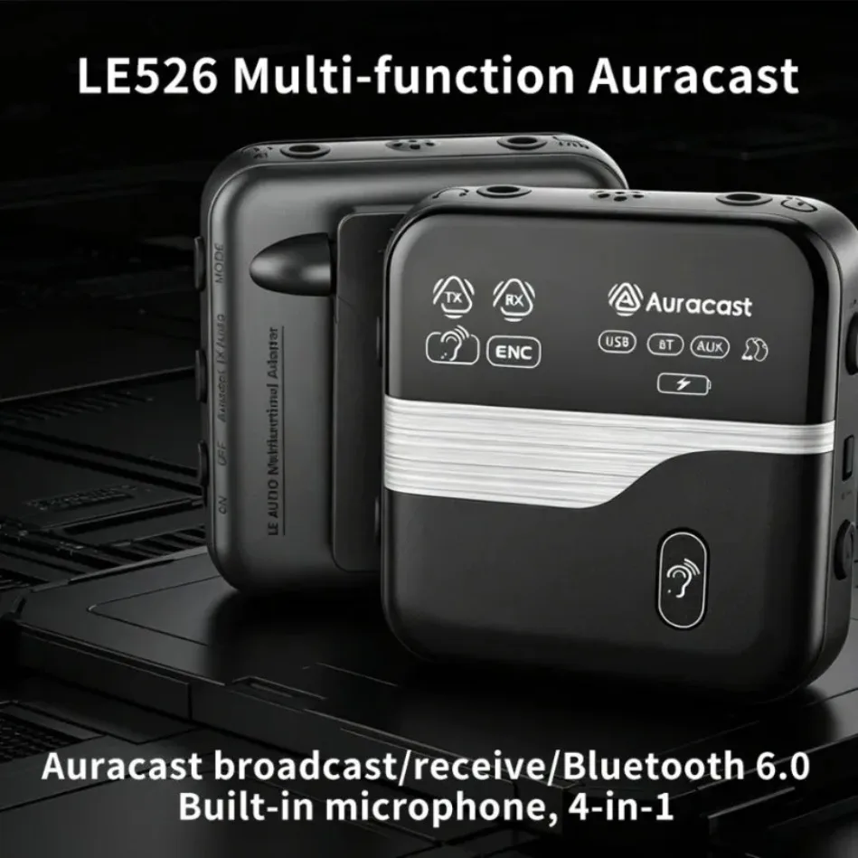 LE Audio Auracast Broadcast Transmitter Receiver 1 To N Wireless Audio Adapter 100M Range For Exhibition Tour Guide Hot Sale
