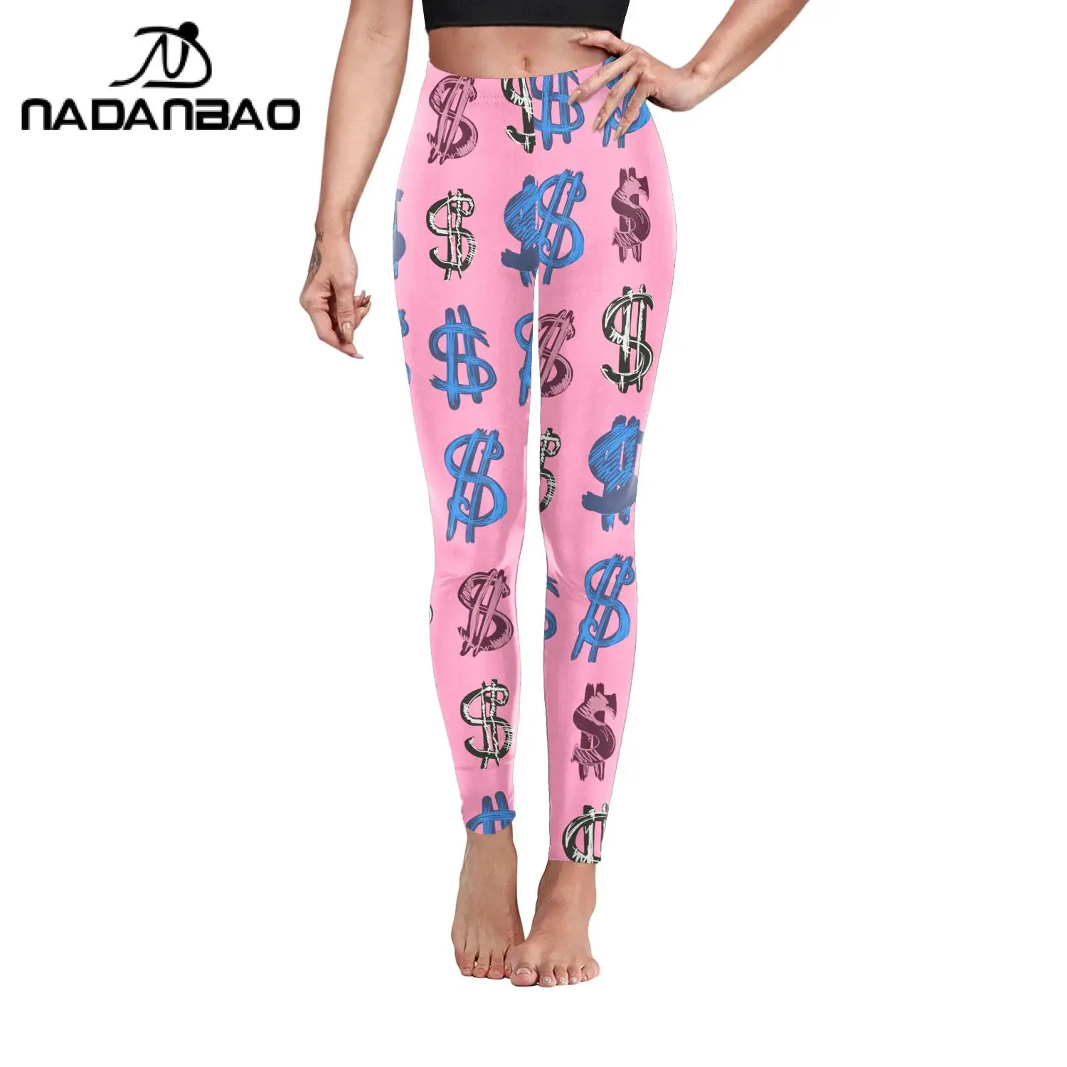 Nadanbao-Leggings College numériques extensibles pour femmes, pantalons de course minces, pantalons de sport décontractés, St'Patrick's Day, entraînement