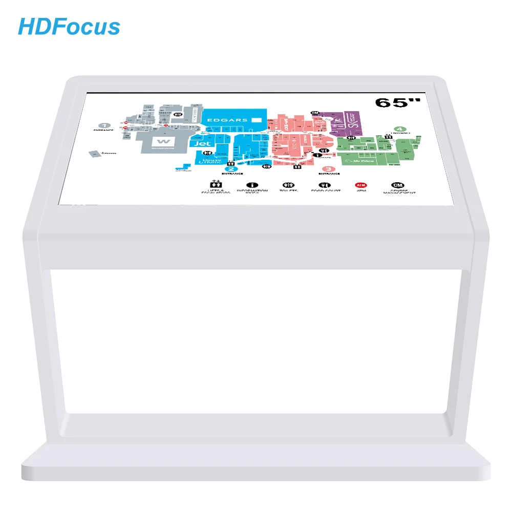 Touch Screen Kiosk Self Service Screen 65 Inch Indoor 4K Full Hd Digital Signage And Display Interactive Wayfinding Kiosk