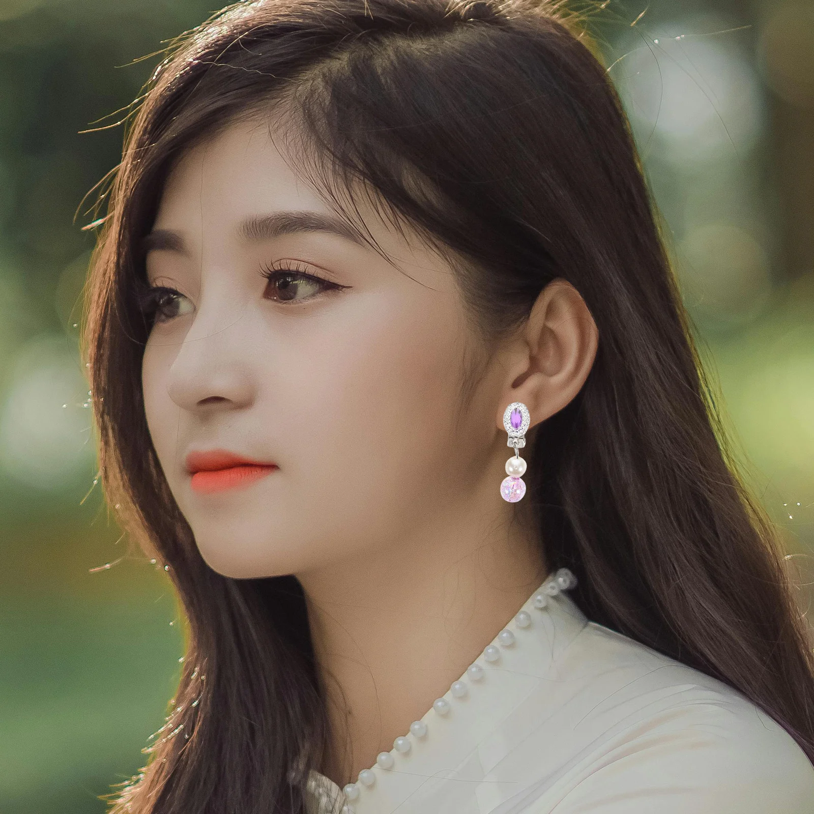 

5Pairs Kids Clip on Earrings Princess Style Rhinestone Tassel Earrings Pretend Play Party Favor Jewelry Set for Little Girls