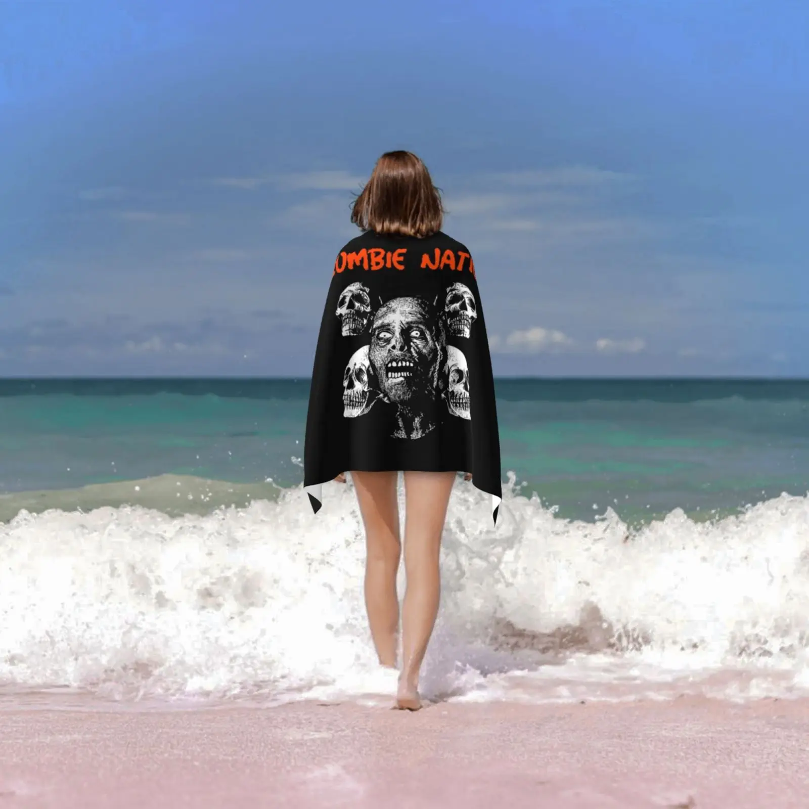 زومبي نيشن منشفة استحمام وسادة الشاطئ زومبي نيشن زومبي زومبي لاند فجر الموتى للهالوين 2020 #6