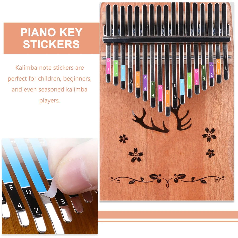 

2pcs Musical Note Stickers for 21 Keys Kalimba Piano Tab Decal Instrument Note decals Thumb Piano Stickers Beginners Visual