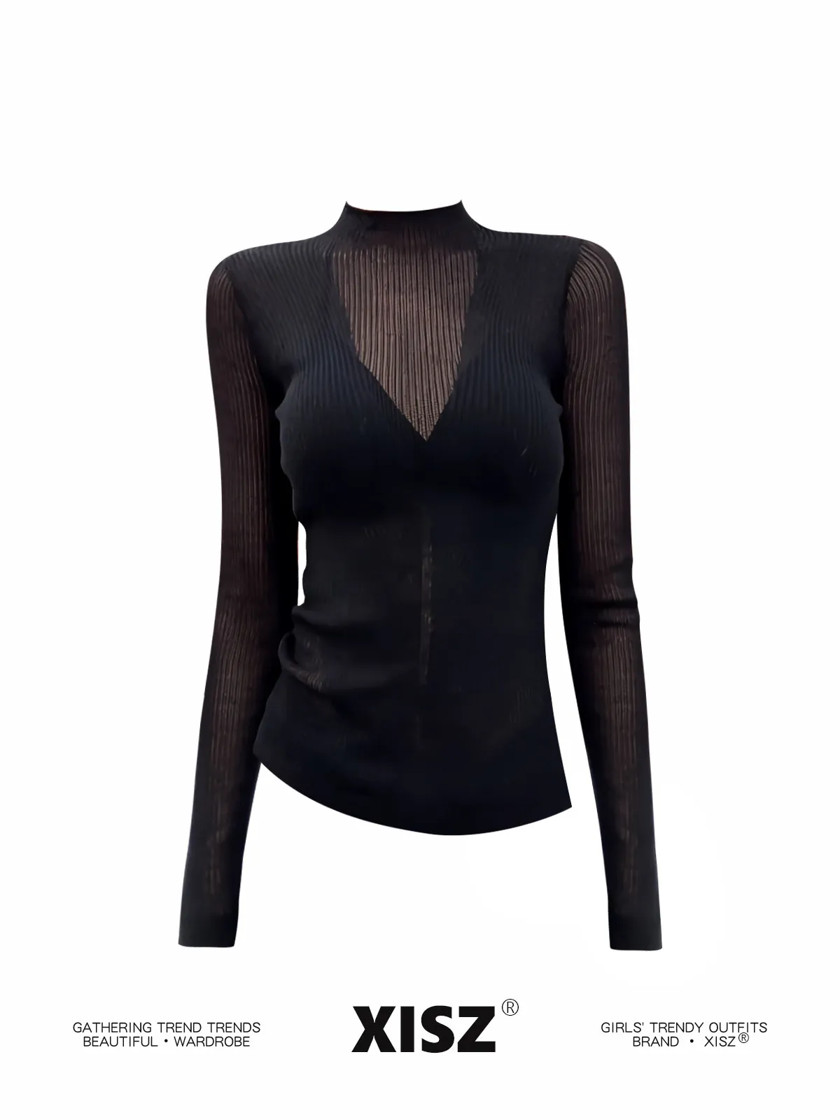 Women Black GothicT-shirt Harajuku Y2k Tee Top 90s Vintage Long Sleeve Turtleneck T-shirts Emo 2000s Clothes 2026 Autumn