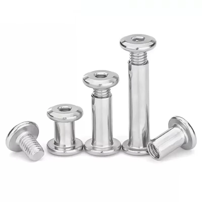 Sekrup Hexagon Soket M6(D8mm)-85mm 100Set Baja Tahan Karat 304, Sekrup Pengunci, Mur Kombinasi, Paku Buku Akuntansi