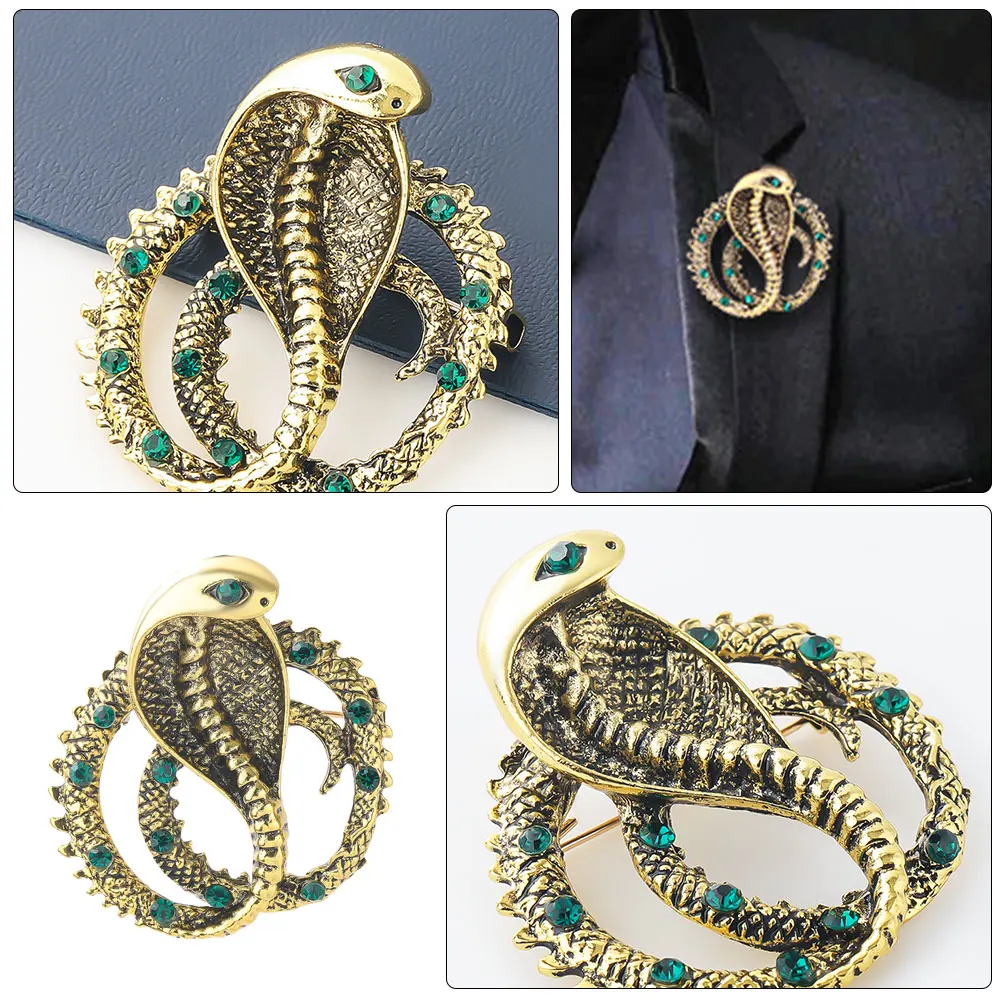 

Snake Shape Rhinestone Metal Lapel Alloy Clothing Ornament For Women Scarf Hat Shawl Pin Decorative Brooch Snake Brooch For