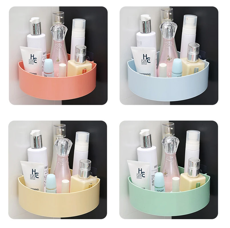 Bathroom Shelf Organizer Toilet Adhesive Shampoo Gel Storage Basket Decoration Bathroom Corner Shower Shelf Rack Accessories