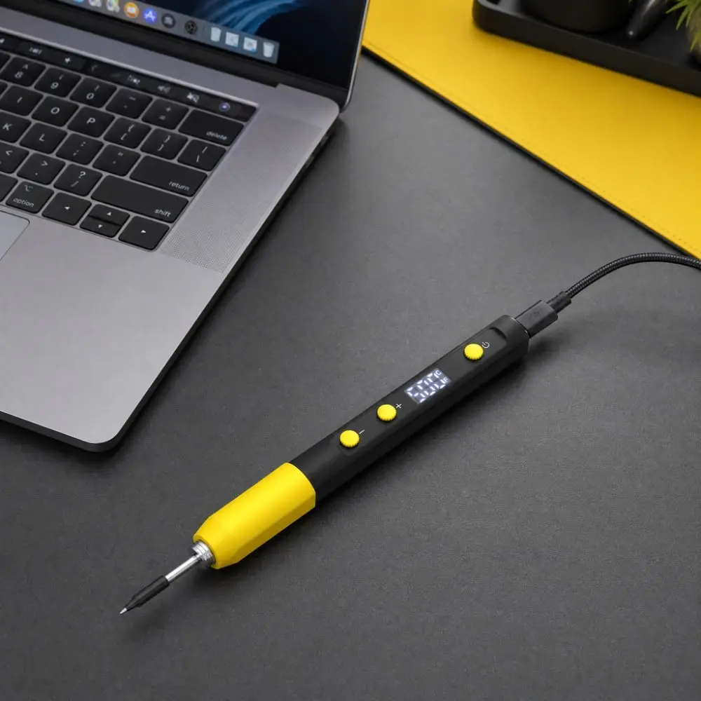 Adjustable Temperature USB Soldering Iron Speed Heating Digital Display Electric Iron Solder Cordless Type-c Charging