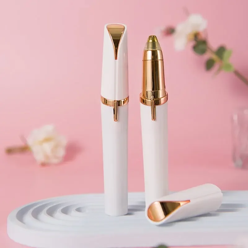 Electric Eyebrow Trimming Tool For Beginners Automatic Electric Eyebrow Trimmer Nose Hair Shaving Brush Scraper 1pc （battery）