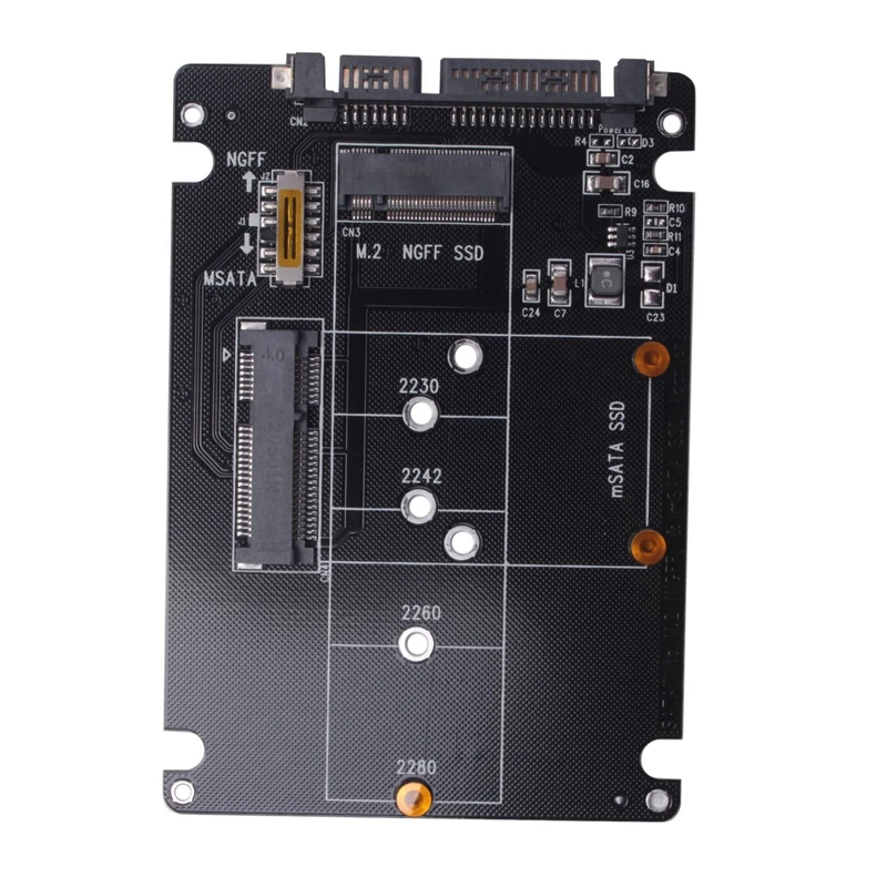 Tarjeta adaptadora 2 en 1 NGFF M.2 B + M Key Mini PCI-E o MSATA SSD a SATA III para Msata SSD completo/2230/2242/2260/22x80 M2