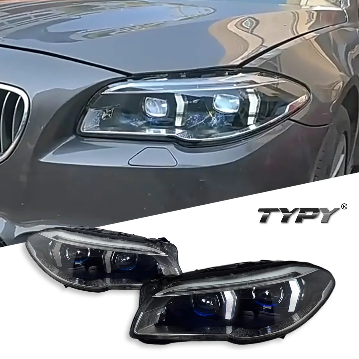 

TYPY Автомобиль для BMW 5 серии F10 2011-2017, обновление фар, модифицированная для нового DRL, динамический указатель поворота, светодиодная фара, автоаксессуары
