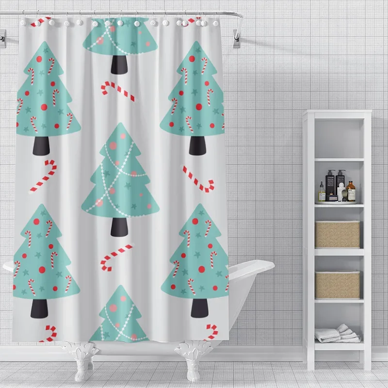 Home decoration shower curtains for bathroom waterproof curtain fabric Modern Nordic style Living Room Merry Christmas winter