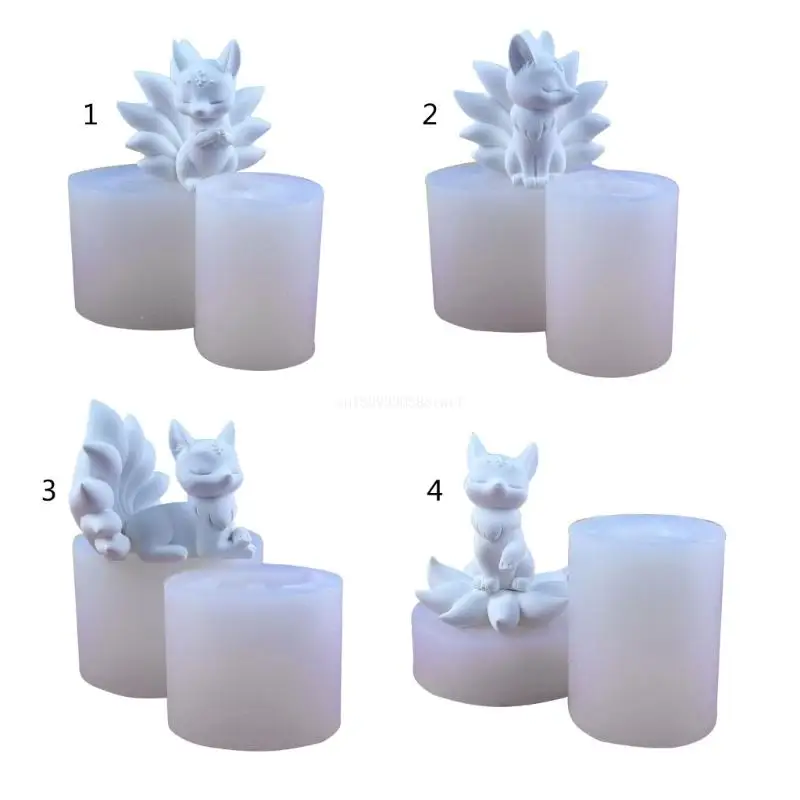 Nine Tails Foxes Silicone Mold Scented Mould DIY Table Ornament Tools Dropship