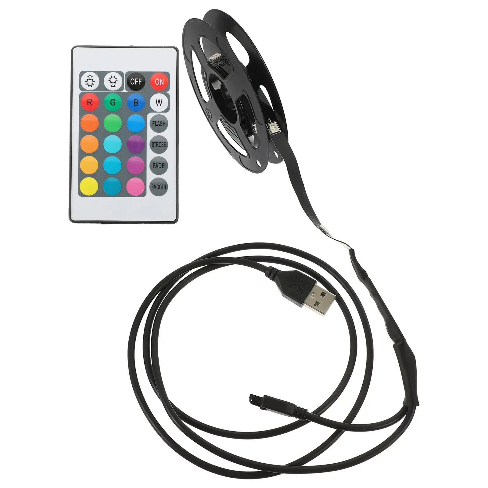 LED Strip Light RGB USB Remote Control Flexible Lighting for Bedroom Room Decor Neon Background Set LED Lights Trimable Self