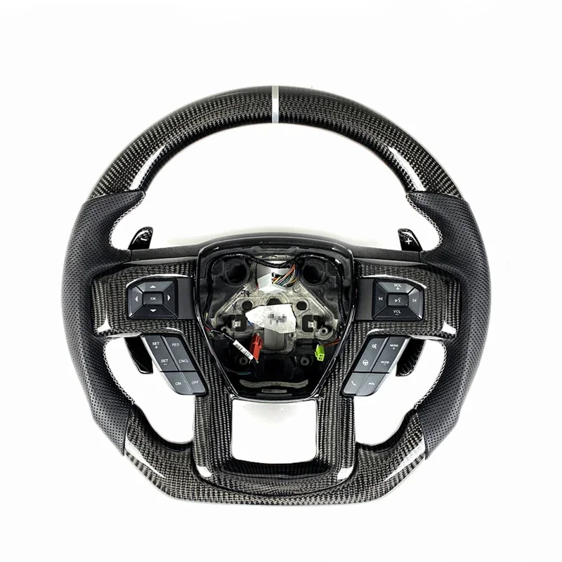 

Private Custom Gloss Carbon Fiber Steering Wheel for F150, 2017 2022 2015-2020 F250 F350 F450 F550