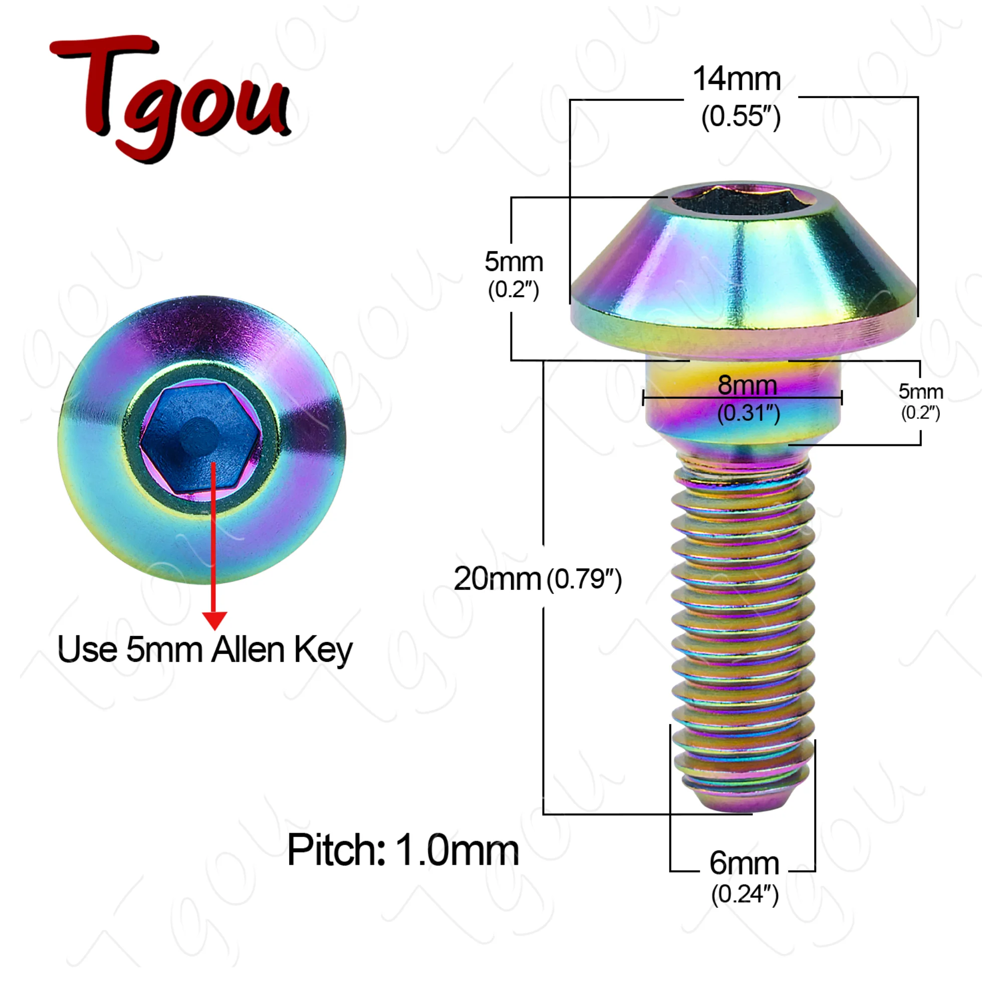 Titanium Alloy Bolt M6x20/25mm Hex Socket Head Screw Suitable for Yamaha Motorcycle Disc Brake Screws 1pcs