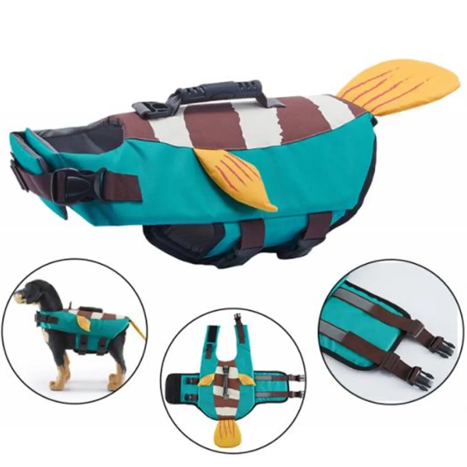 Dog Life Jacket - Sommer-Hundebadeanzug Wasserdichte Welpen-Schwimmweste Atmungsaktive Hundebekleidung Geschirr