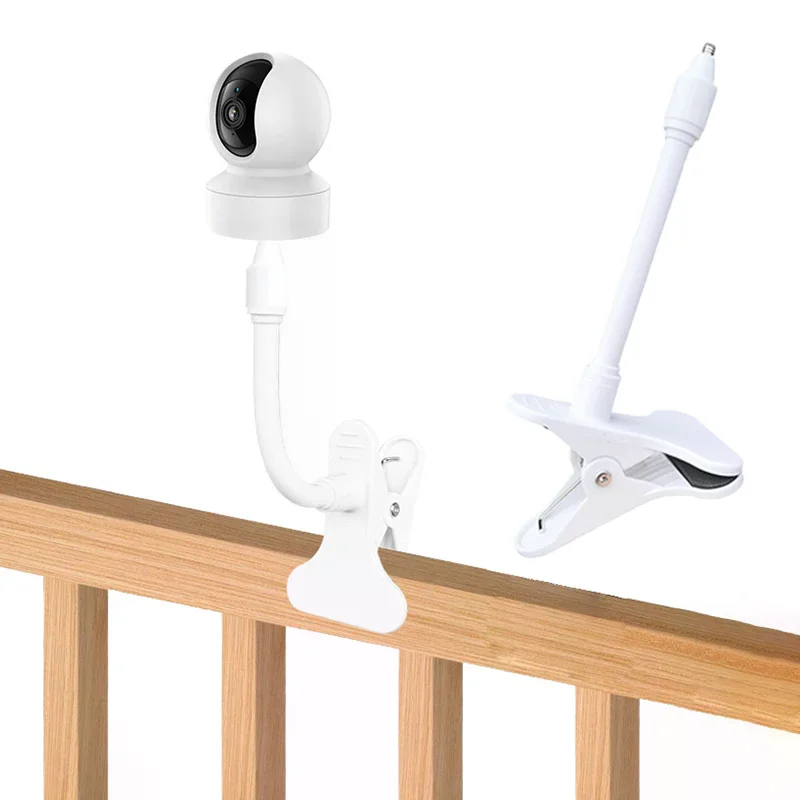 

Clip-On Webcam Stand For Infant Monitor; No Hole Drilling Home Camera Holder; Twisting Flexible Attachment