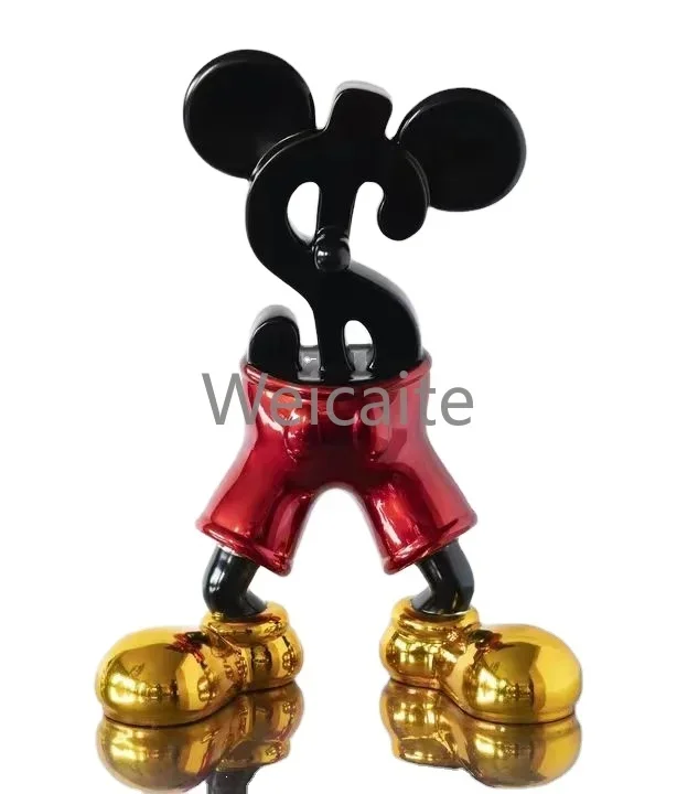 PoP Arts Life Size  Popular Indoor Decor Sculpture Resin Dollar Mickey for Home Office Shop Display